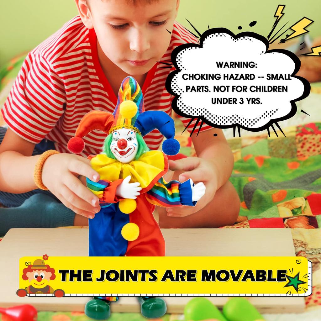 Maxyoung Porcelain Clown Doll Figurine Toy for and Birthdays 14-inch Christmas, Halloween,