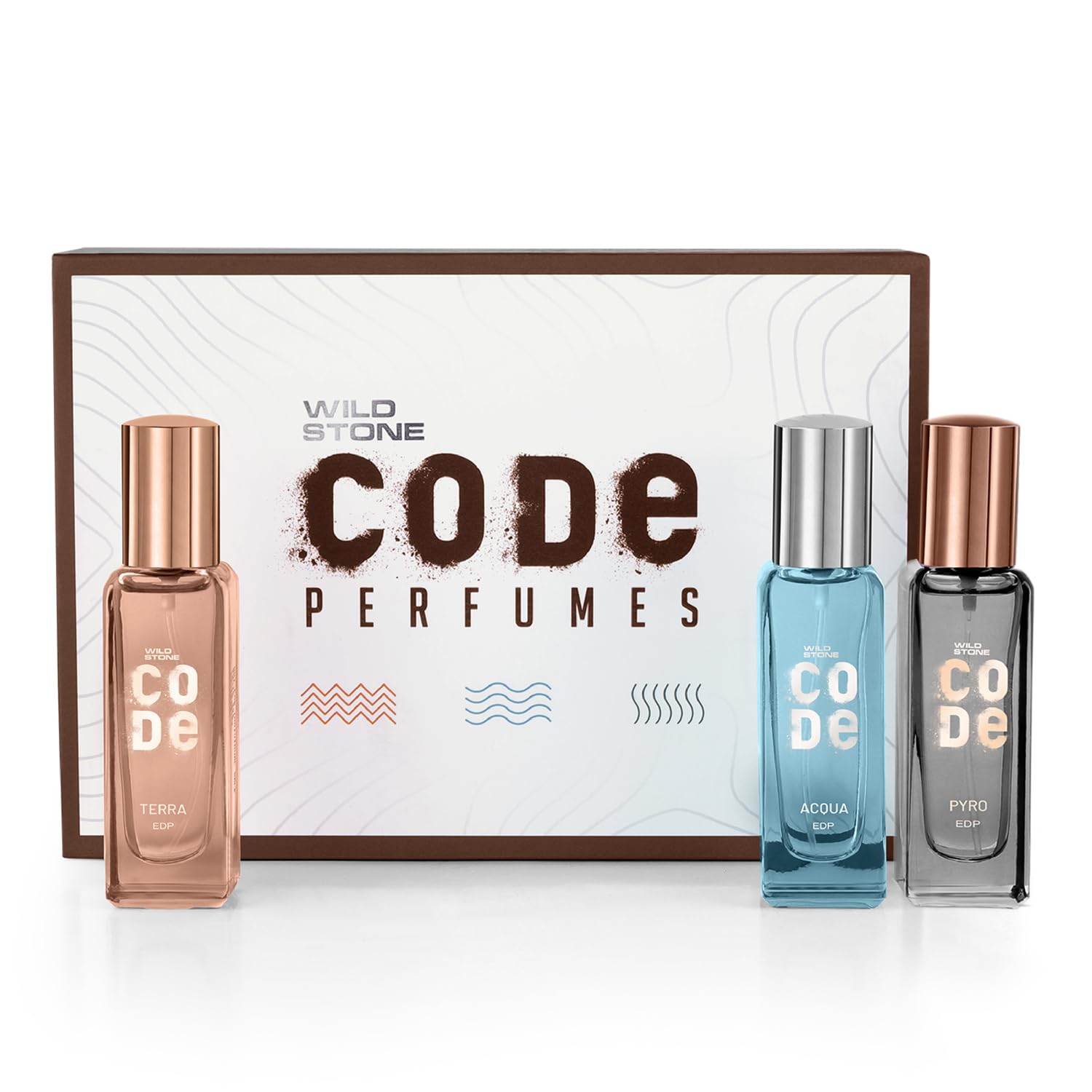 

Wild Stone Code Men’s Perfume Gift Set 3x20ml Acqua Pyro Terra | Long Lasting Luxury Fragrance Trio | Travel Friendly Gift For Him