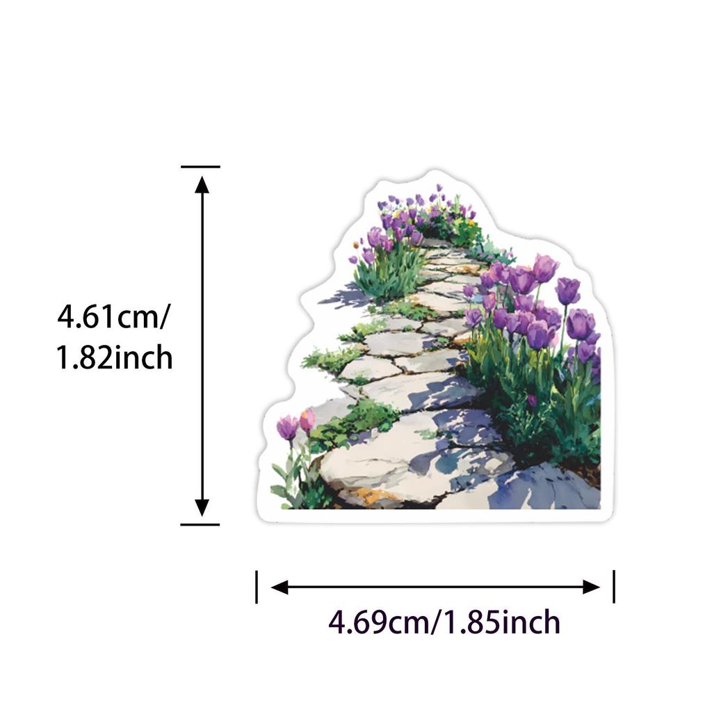 60-Piece Set of Waterproof Flower Graffiti Stickers: Cartoon Bouquets for Decorating Suitcases, Laptops & Phones