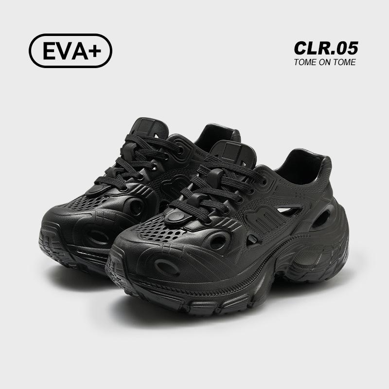 

Spring and summer new outer sandals women s fashion trendy cool breathable non-slip non-smelly feet heightening 5cm dad shoes slippers 40 (one size too large) чёрный