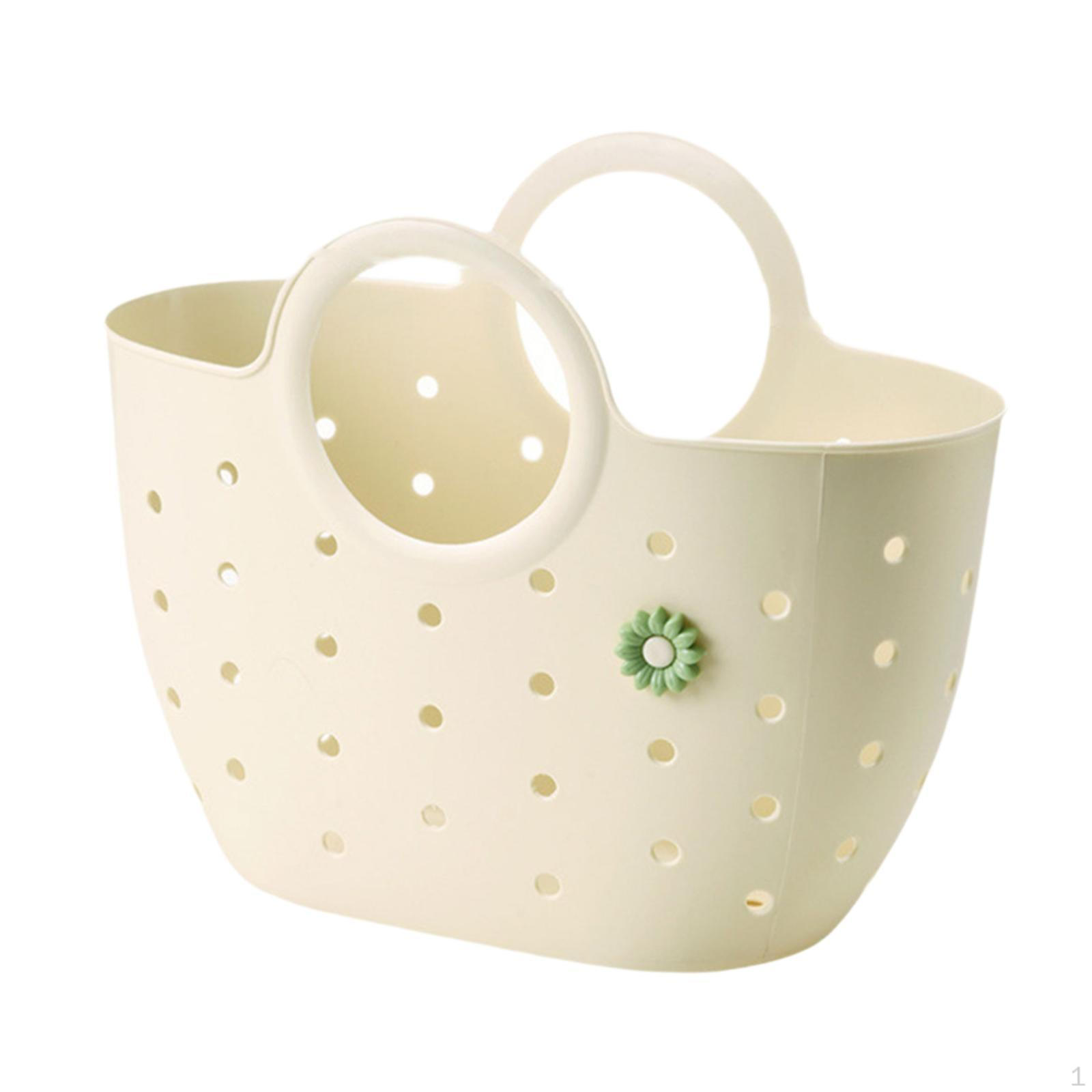 Портативная корзина-органайзер для душа с ручками для ванной кухни кладовой гаража общежития спортзала Beige M 1554₽