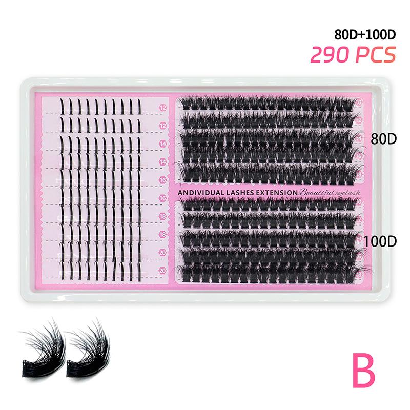 Cluster Lashes Individual Extensions Mixed Tray DIY Eyelash Set Soft Natural Curl Long Lasting for Party and Everyday Use