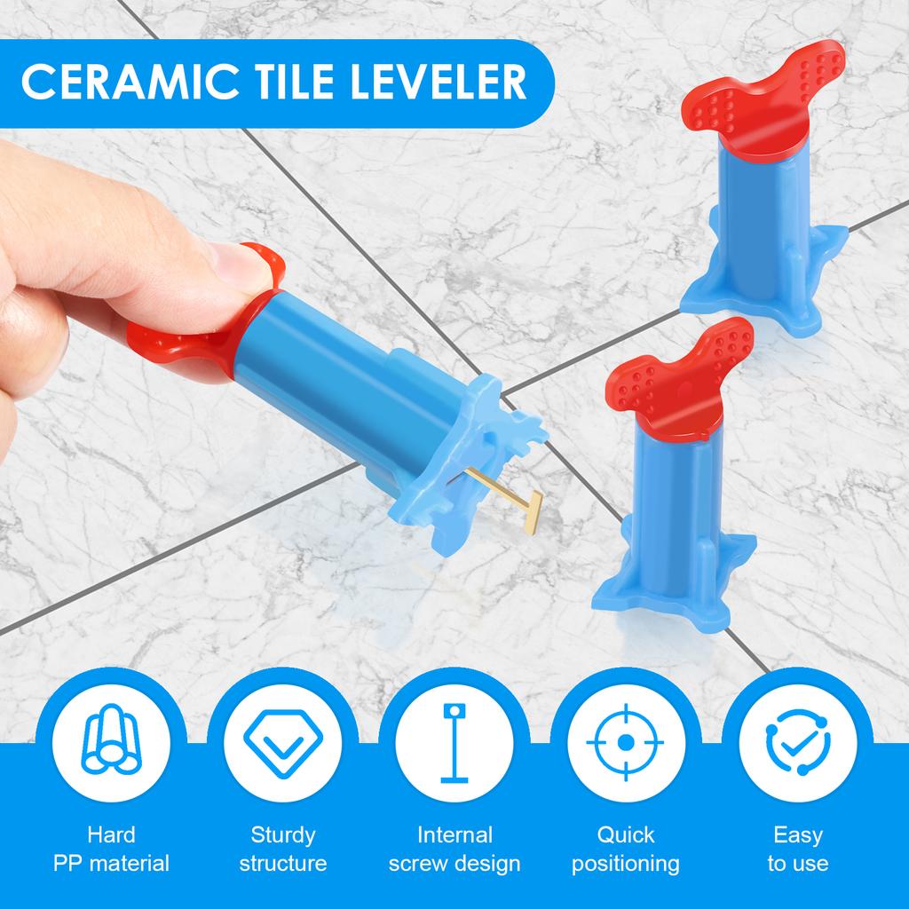 40pcs Floor Tile Leveling System Clips Spacers Porcelain Ceramic Leveler Kit For Tile Laying Wall Fixing Construction Tools