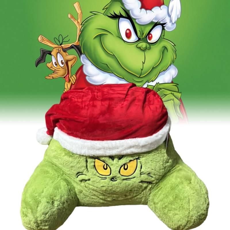 Cozy Plush Green Monster Grinch Pillow Christmas Holiday Decorative Cushion For Home Use