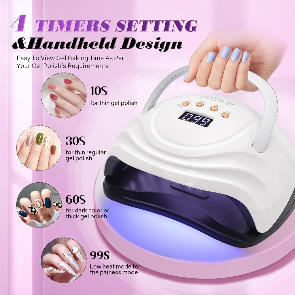 380W UV LED Lamp For Nails 81LEDS Nail Drying Lamp Fast Dry Nail Gel Polish Lamp With LCD Screen Auto Sensor Nail Equipment