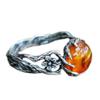 Ethnic Style Inlaid Amber Beeswax Ring Exquisite Orange Transparent Stone Ring