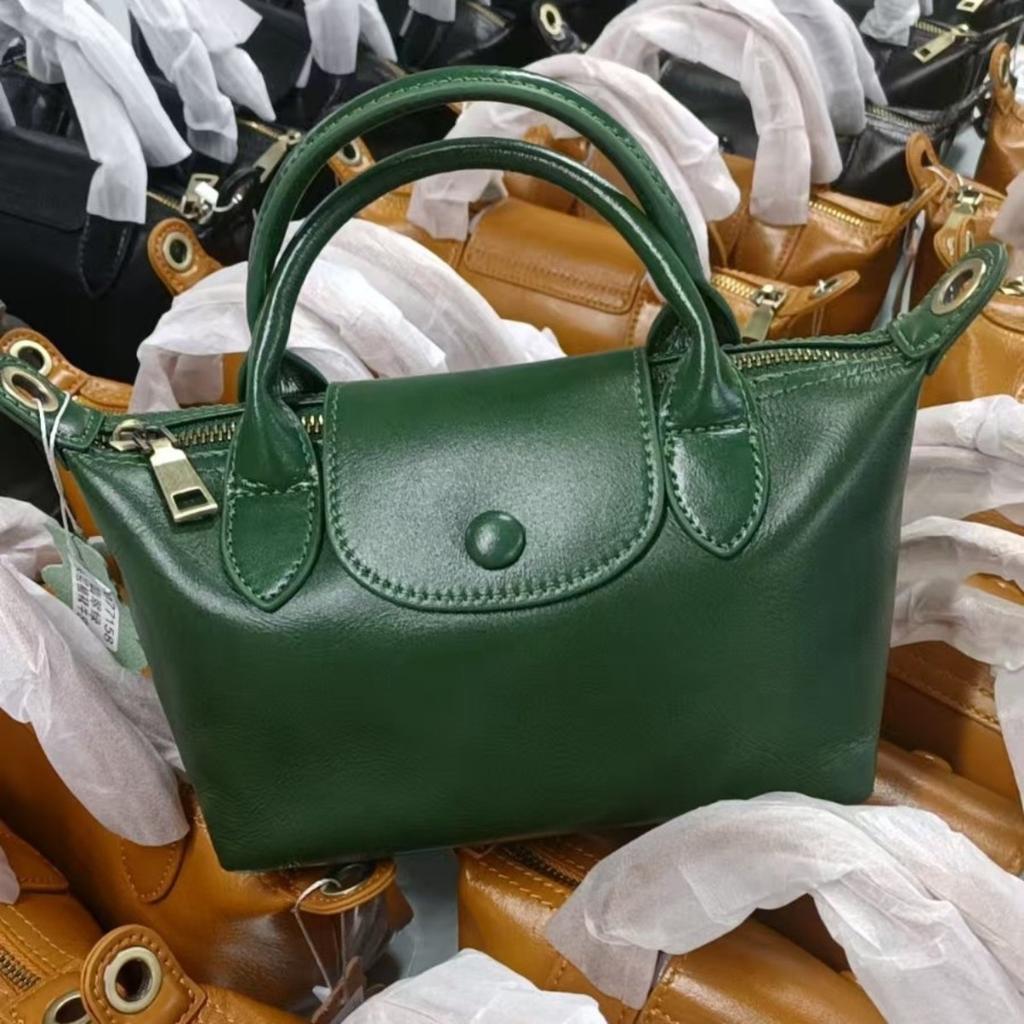 2025 Factory first layer vegetable tanned cowhide dumpling bag women's bag crossbody small bag genuine leather handbag retro genuine leather