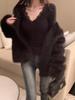 Slim Fit V-Neck Lace Trim Long-Sleeve Women's Top - Autumn Collection