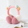 Fluffy Plush Ear Warmers Two Tone Foldable Ear Muffs Fashion Pom Pom Earmuffs  Winter Outdoor