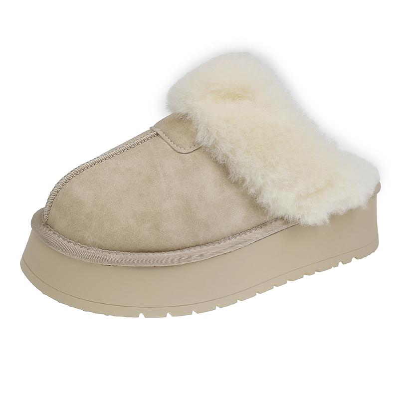 Fashion New Fashion Fluffy Platform Slippers for Women 2024 Winter Plush Warm Cotton Shoes Woman Comfort Non Slip Unisex Home Slippers