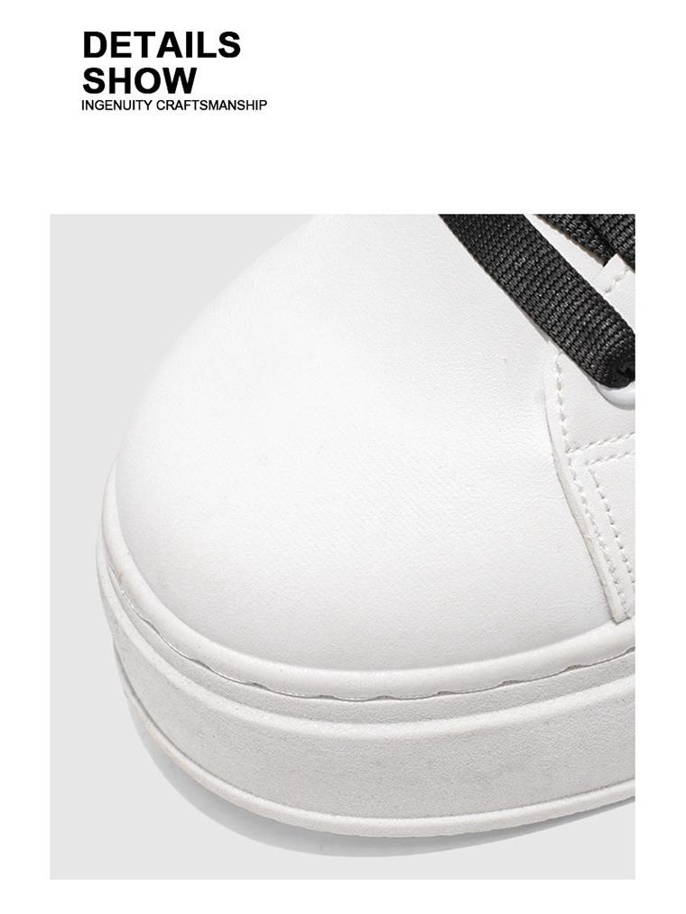 Pánské letní prodyšné bílé tenisky zvyšující výšku - Trendy ležérní skate boty na tlusté podrážce