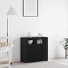 Sideboard in Black Oak Look 80 x 35 x 75 cm Engineered Wood