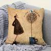 Whimsical Art Figure Pillow Cover Vintage Sketch Print Romantic Cushion Case For Sofa Bed Couch Cozy Minimalist Home Decor Gifts