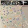 Delicate Butterfly Wing Streamer Laser Stickers Advanced Embossed Nail Art Stickers Colorful Butterfly Fairy Stickers