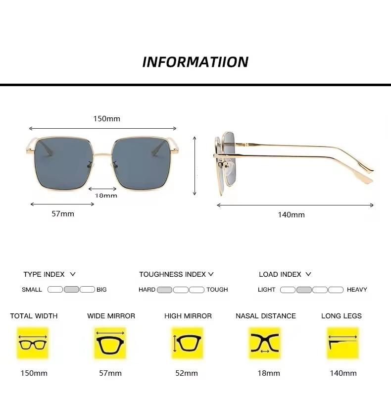 New Women'S Sunglasses Men Vintage Oversized Sun Glasses Female Fashion Unisex Eyeglasses Metal Frame Uv400