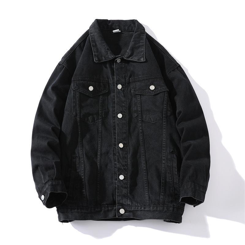Autumn and Winter Solid Color Loose Denim Clothes Men's Large Size Denim Jacket Men's Jacket