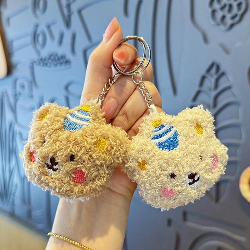 New Cute Bear Plush Doll Toy Keychain Pendant Soft Stuffed Keyring Bag Hanging Ornament Sweet Fashion Accessory Girly Heart Gift