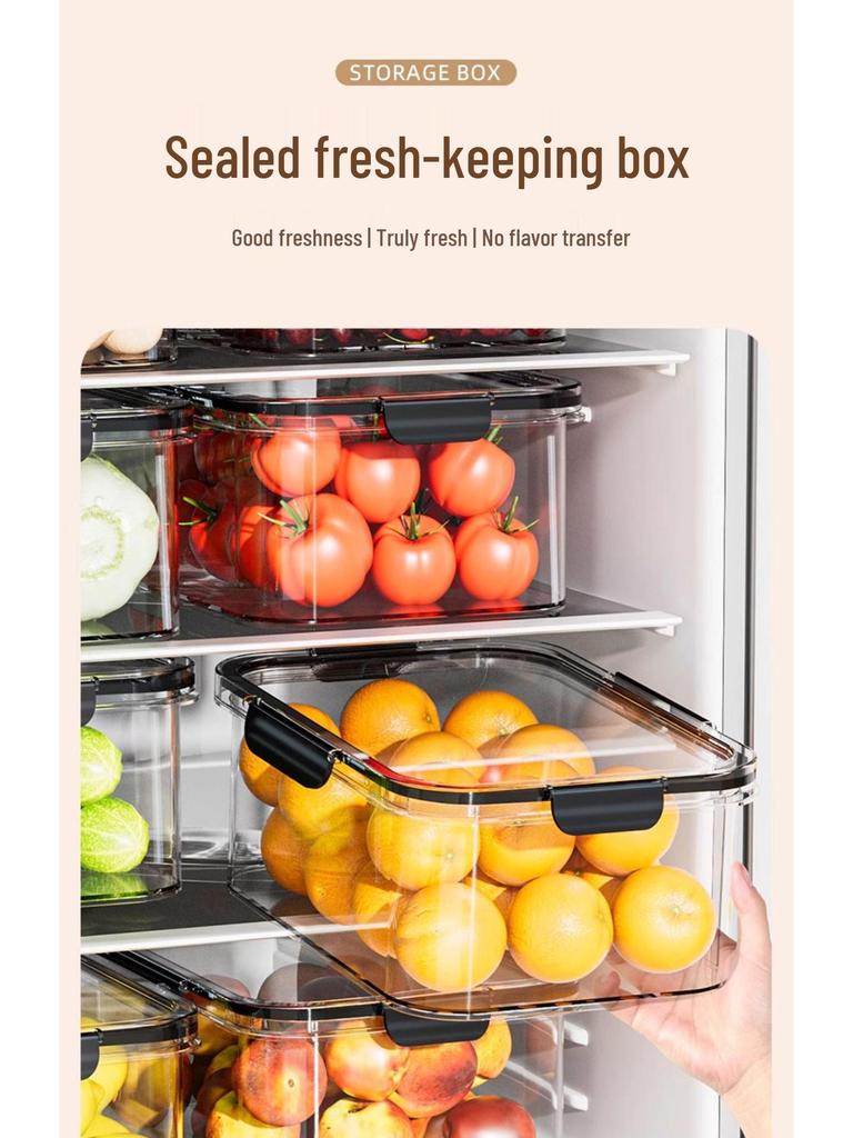 Large Capacity Transparent Food-Grade Storage Box for Fridge & Freezer