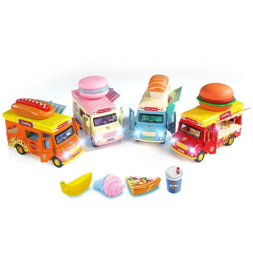 with Music Light Ice Cream Car Model Bright Colors Pull Back Car  Parent-child Interaction
