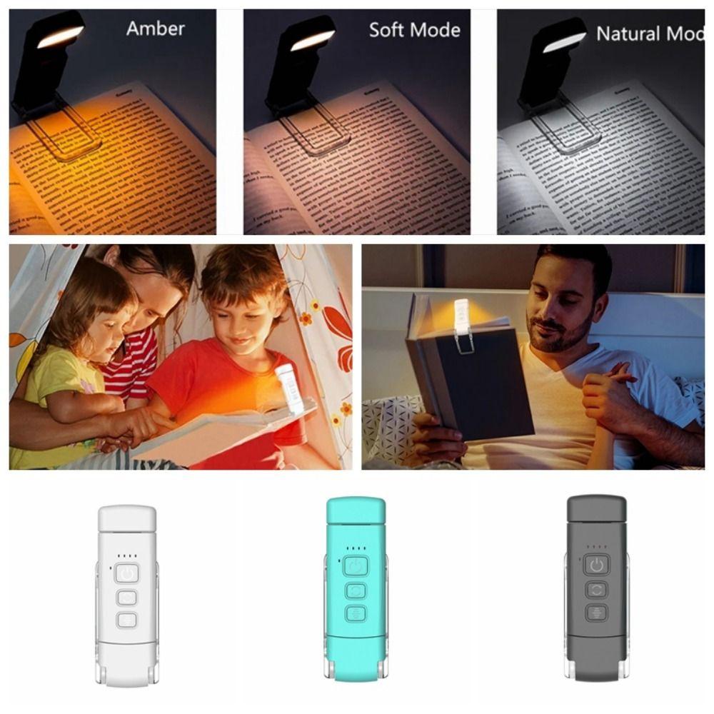 USB Rechargeable LED Reading Light Clip-on Read Lamp Compact Bookmark Night Light  Bedroom