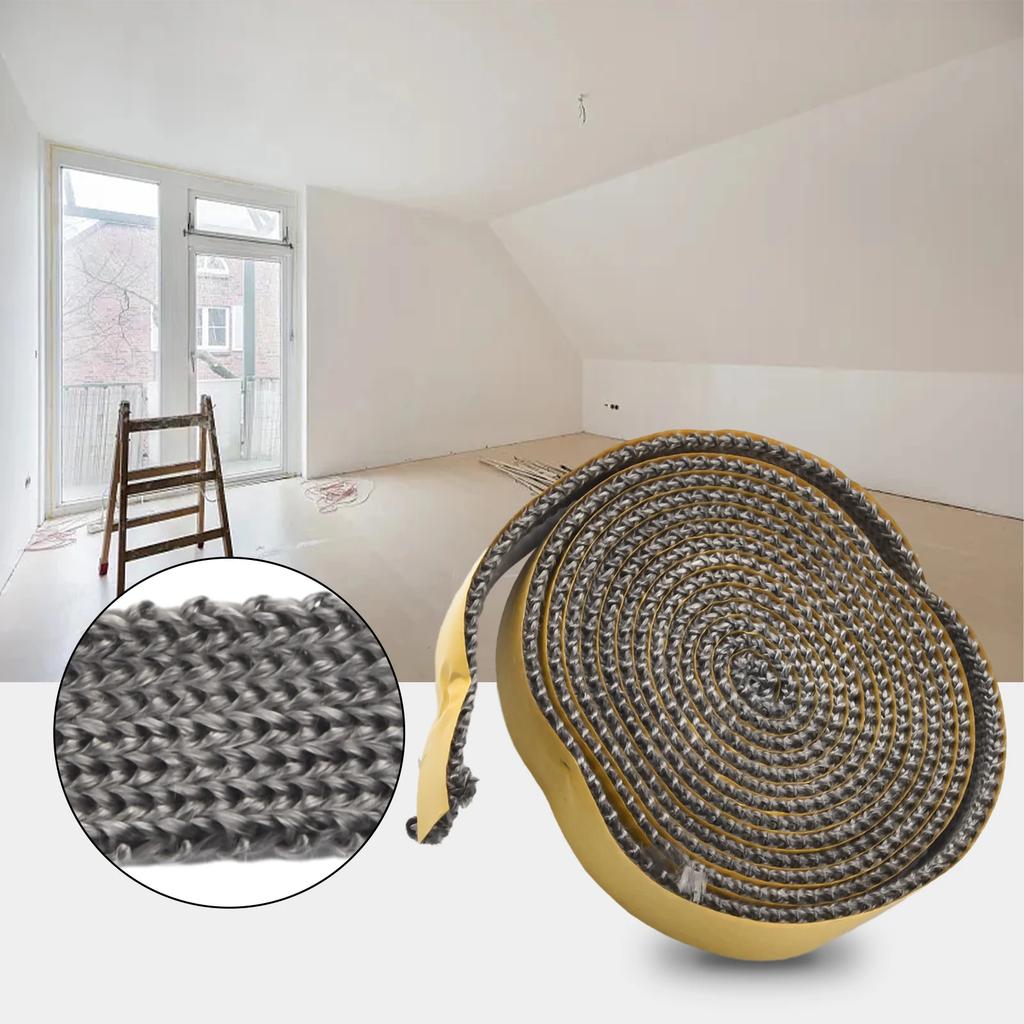 2.5m Sealing Strip Stove Rope Air Outlet Sealing Strip 18x3mm Black Chimney Door Seals Fiberglass Fireplace Stove Fire Tape