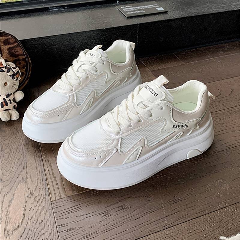 Summer New Fashion Lace-up Comfortable Shoes Breathable and Lightweight Casual Shoes Mesh Versatile White Shoes Women