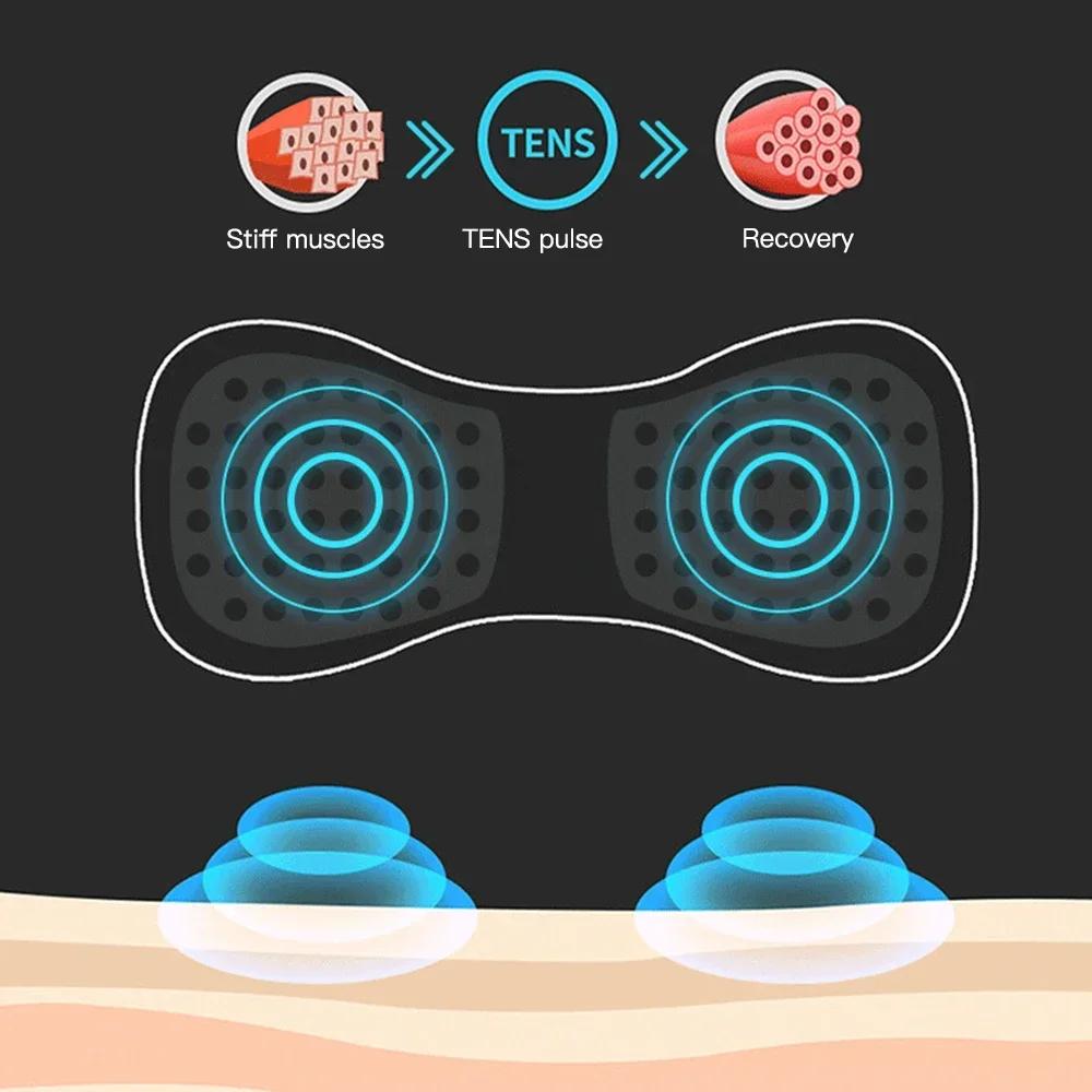 Elektrisches Nackenmassagegerät Mini Zervikales Rückenmuskel-Massagepflaster Stimulator Massageador Matte Tragbare Gelpad-Aufkleber Slim