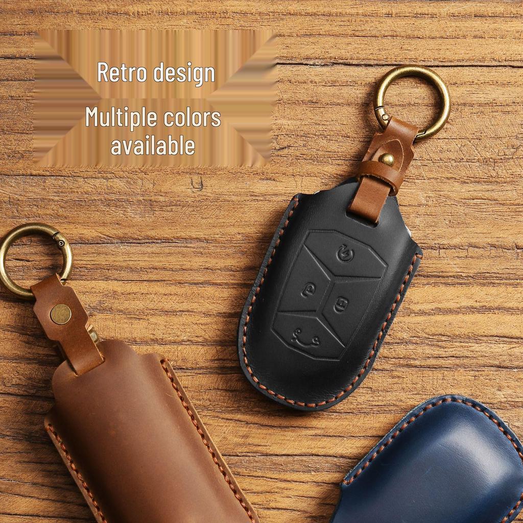 Lynk & Co 01/02 Retro Crazy Horse Leather Key Case - Creative Fashion Protection