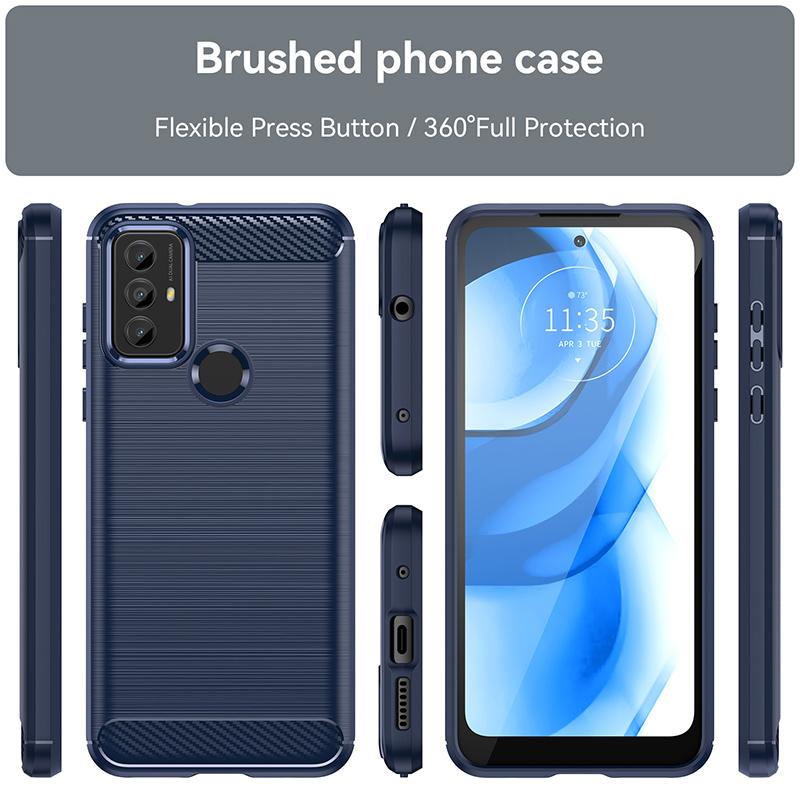 Luxury Silicone Shockproof Case For Motorola Moto G 5G G Play G Power 2024 2023 2022 Carbon Fiber Back Soft Cover Funda