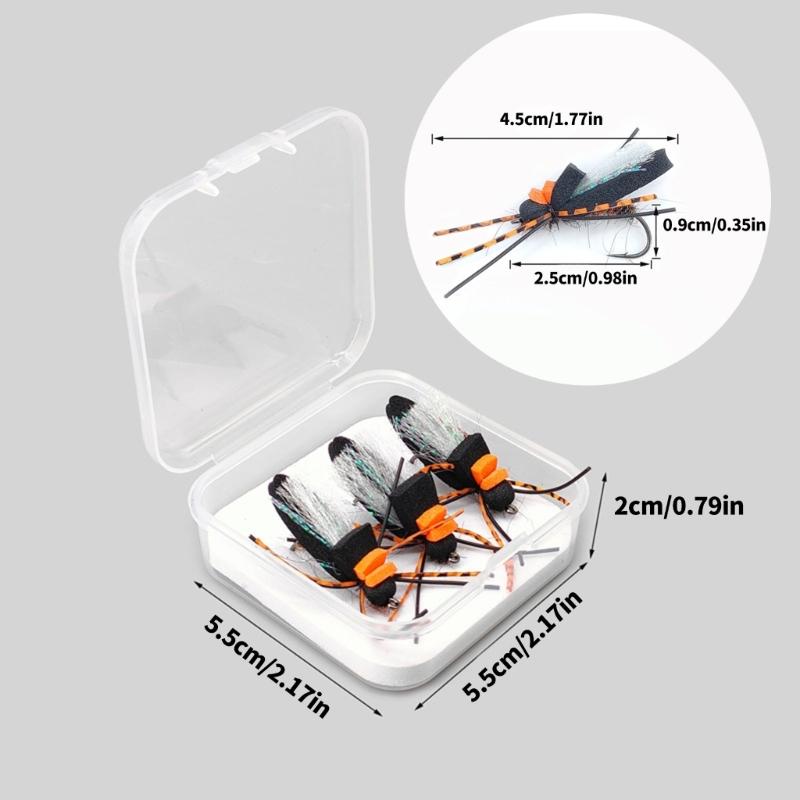 Fly Fishing Insect Fly Fishing Lures Fly Trouts Fish Baits Foam Head Hook Fly Fishing Tackle Sharpened Hook Fly Lures