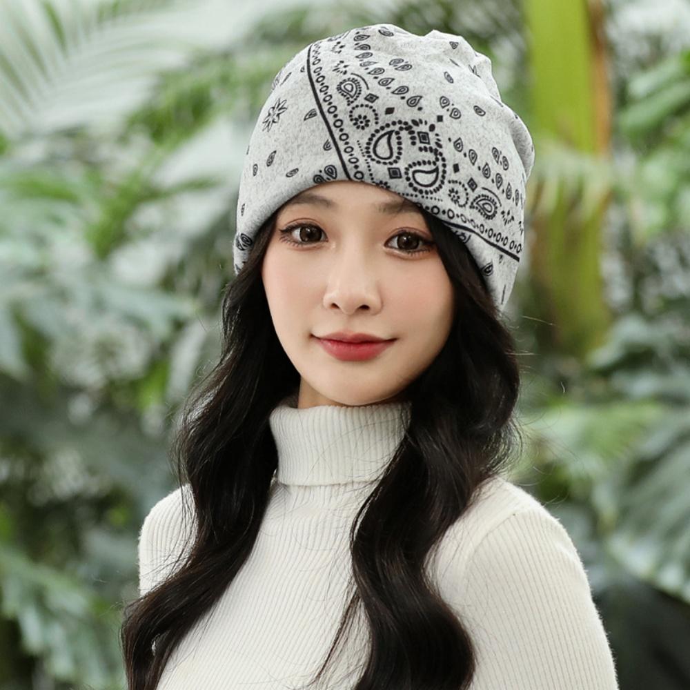 

Convertible Neck Warmer Vintage Ethnic Beanie Cap Bohemian Beanies Scarf High-Quality Floral Beanies Hat For Gift Neck Warmer