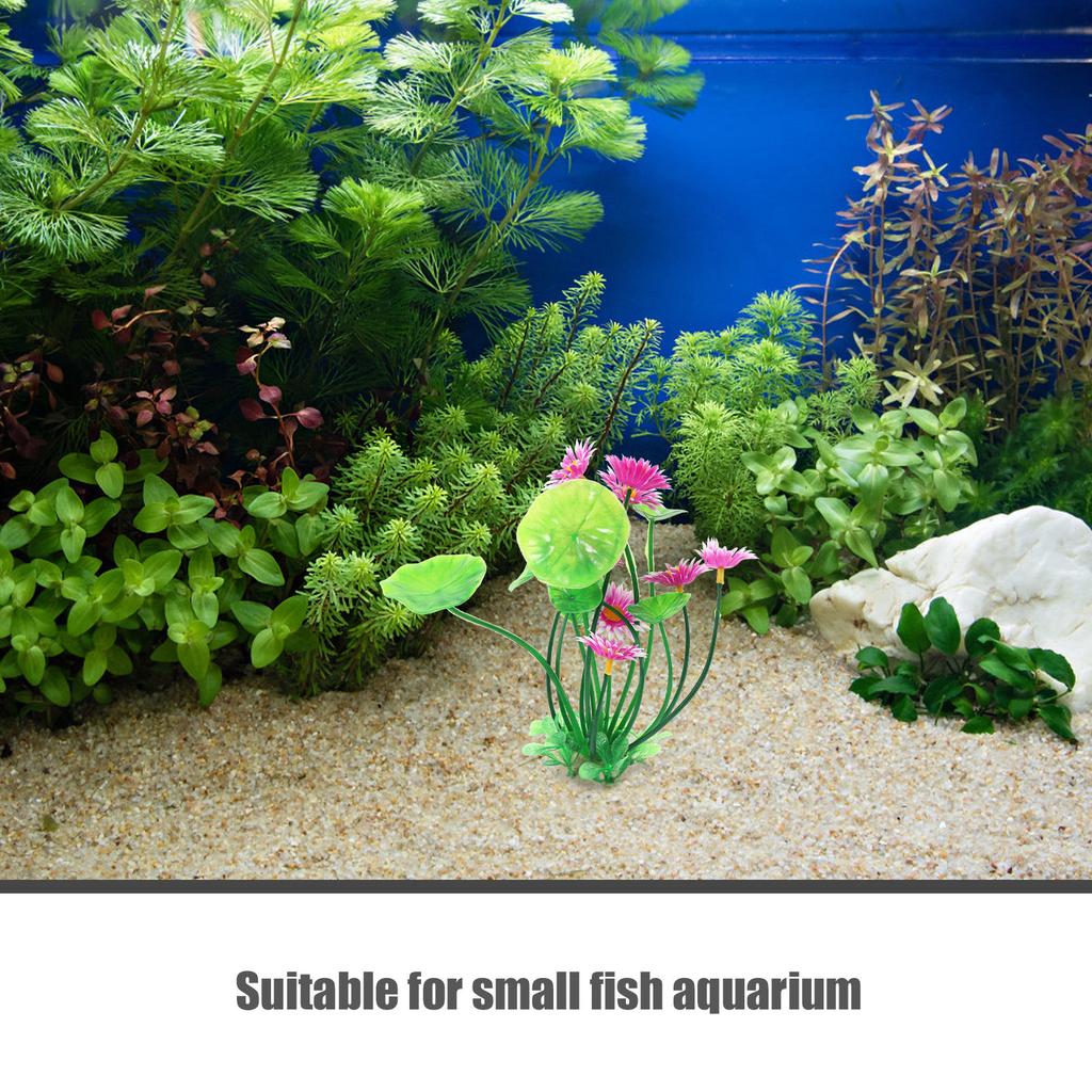Artificial Lotus Aquarium Decoration Small Fish Tank Lotus Flower Lifelike Plastic Plant Landscape Ornament Realistic Fish Tank
