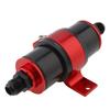 Kraftstofffilter-Kit aus Aluminiumlegierung mit 6AN 8AN 10AN Adaptern 50MM Universelle Montagehalterung Rot Schwarz Automobil