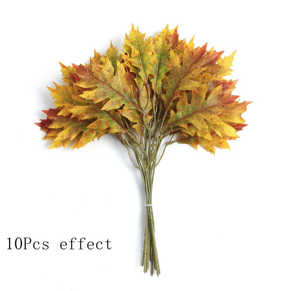 10Pcs Artificial Leaf Plant Bouquet Fake Leaf for Home Room Decor Garden Wedding Marriage Decoration Outdoor Garland Ornaments
