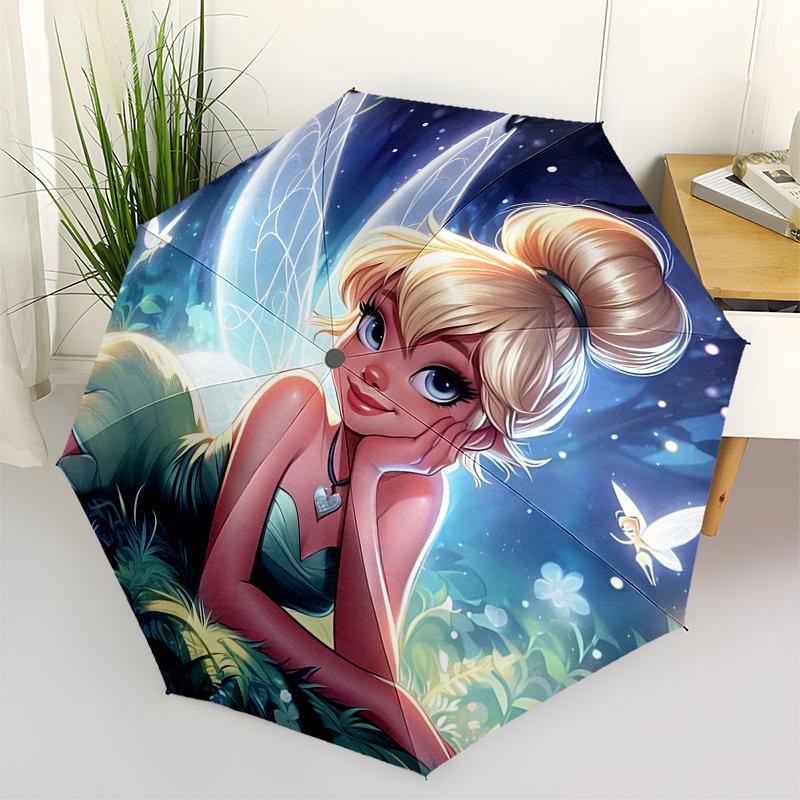 

Tinker bell Themed Travel Umbrella-8 Ribs Automatic Opening and Closing, Portable Folding Design, Compact and Stylish Umbrella Suitable for