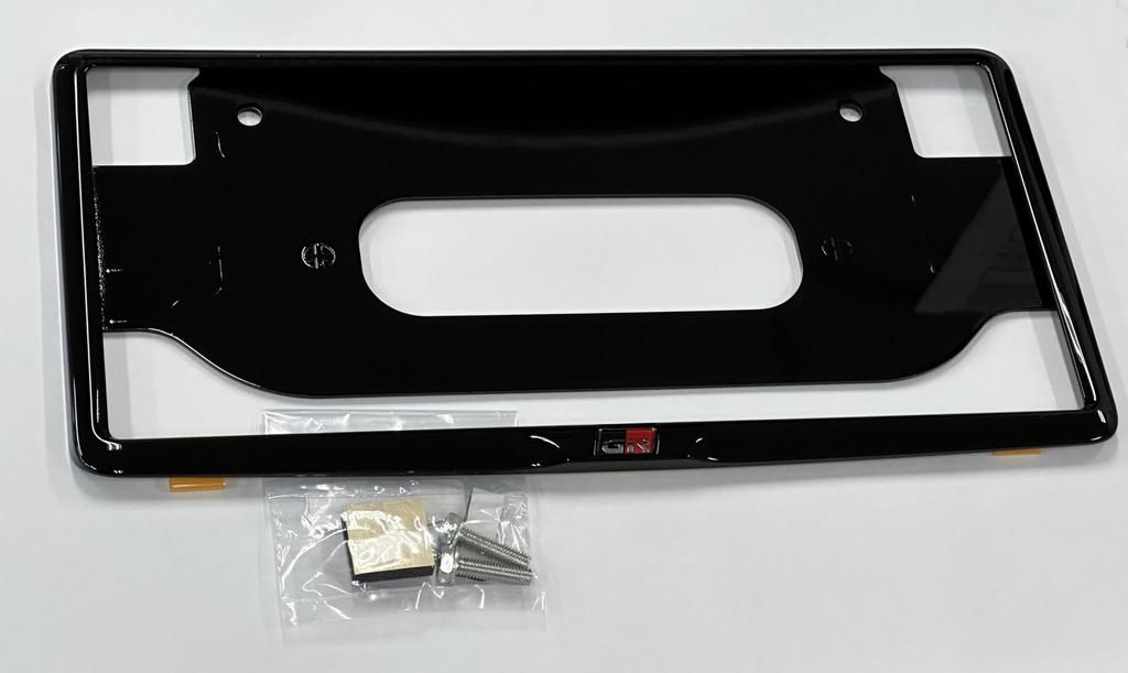 Genuine Toyota GR Logo License Plate Piano Part Number Frame, Black, 08407-18000
