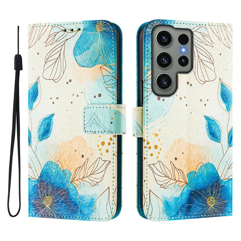 Luxury Flip Leather Case For Samsung Galaxy S23 Ultra Flip Cover On For SAM S23+ Plus FE S23FE 5G Wallet Bags Flower Cases Shell