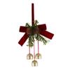 Christmas Wreath with Pine Cones & Bells for Door, Wall, or Window Decoration