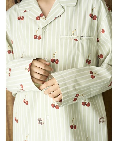 Cherry Print Shirt PUFT255211GRN [UNISEX] (M-L)