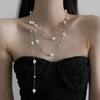 Exquisite Imitation Pearl Necklace for Women Girls Fashion Multi Layer Adjustable Long Tassel Necklace Wedding Jewelry Gift