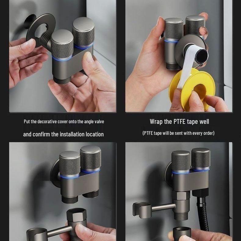 All-Copper Dual-Control Water Angle Valve Set for Toilets