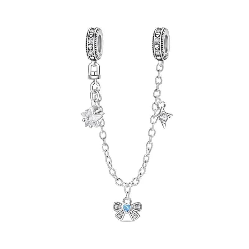 Oryginalne Miedziane Charmsy Niebieska Gwiazda Kwiat Motyl Serce Meduza Koraliki Do Naszyjnika Bransoletki DIY Prezent Biżuteria