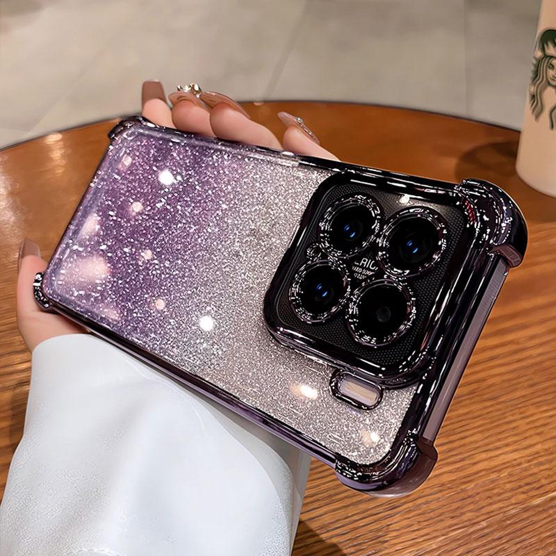 Pouzdro Xiaomi15 Třpytivý Kryt na Telefon Pro Xiaomi 15 14T 13T Redmi Note14 pro POCO X6 X7 pro Zadní Průhledné Luxusní Dámské Pouzdro Mi15