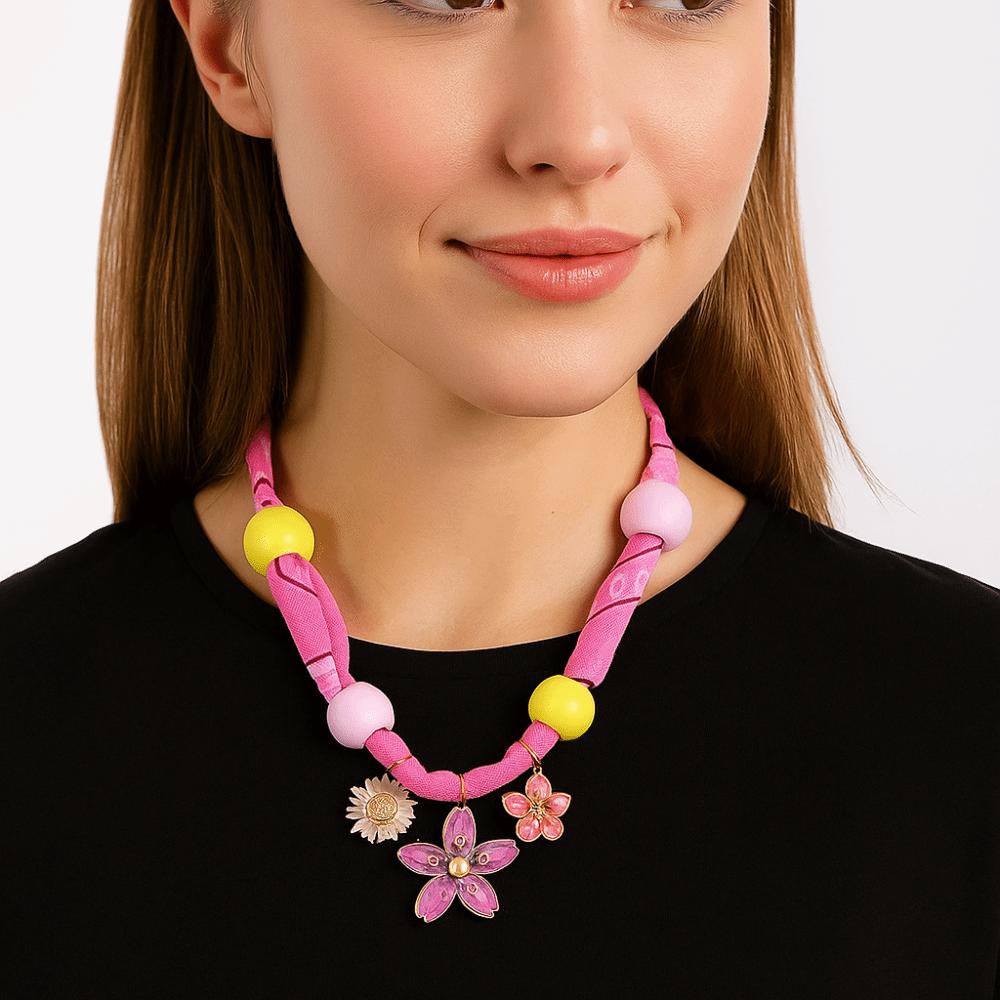 Personality Nylon Rope Choker Ethnic Style Ocean Series Necklace Flower Scarf Chain Necklace  Gift