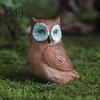 Small Animal Statues Mini Simulation Owl Resin Figurine, Lifelike Feather Texture Statue, Weather-Resistant Micro Fairy Garden Accessories Landscape