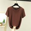 Round Neck Short Sleeved T-shirt For Women's Summer Thin Worn As A Base And Half Sleeved Top Inside
