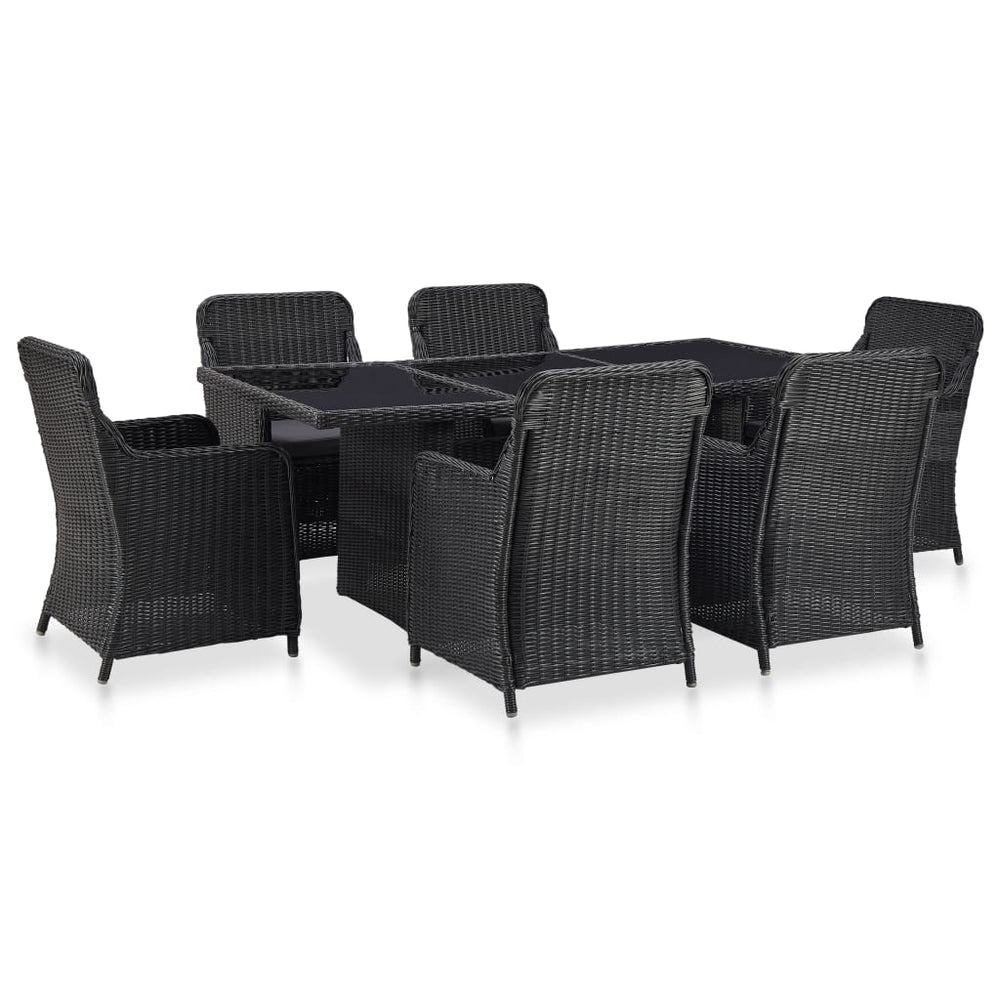Ensemble à manger d'extérieur 7 pcs Résine tressée