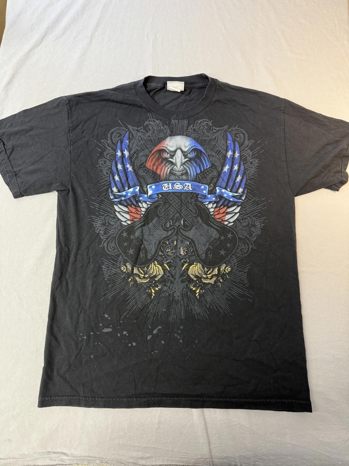 Y2K National Heritage T-shirt USA Eagle Dueling Guitars Tee XXXXL
