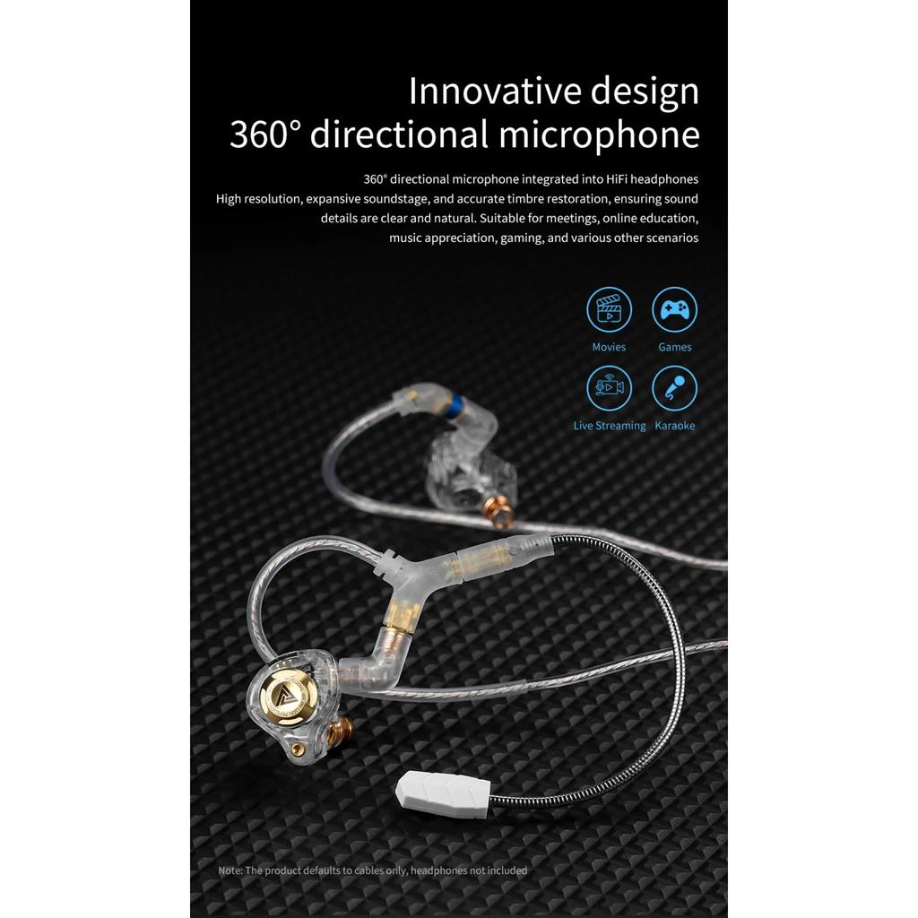 QKZ Cablu Căști Q7MAX cu Microfon HiFi Căști cu Fir de Înlocuire Cablu de Upgrade 2.5/3.5/4.4MM/TypeC/MMCX/2Pin pentru KZ EDX PRO TRN