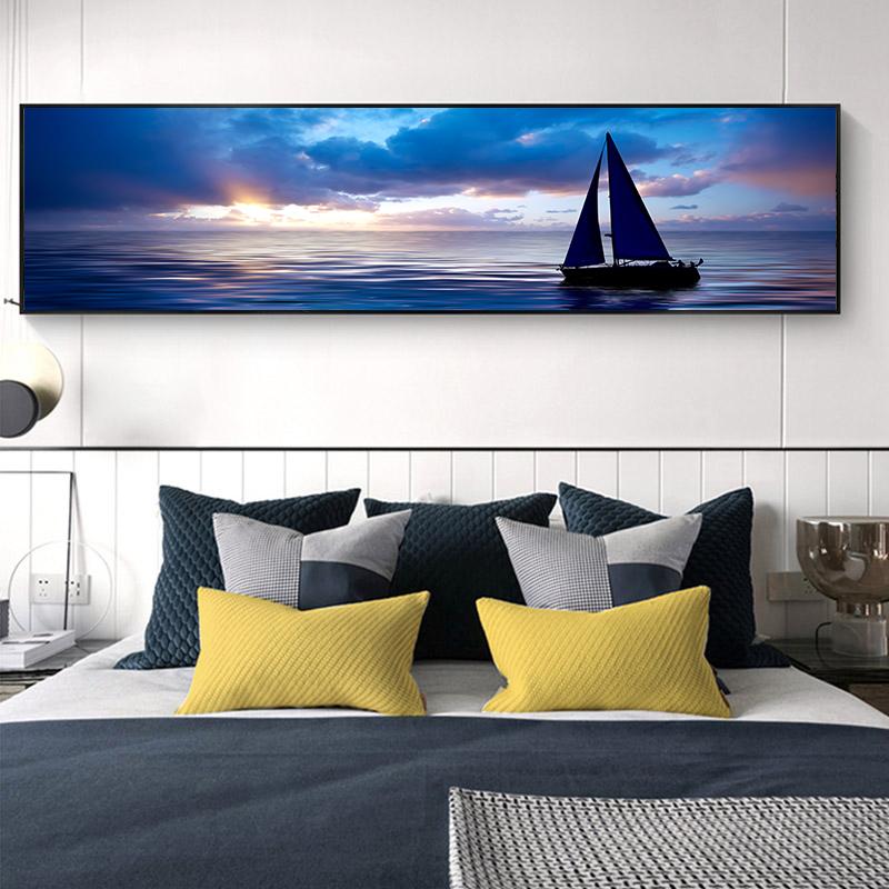 Sailboat Canvas Painting Landscape Posters and Prints Sea Boat Wall Art Pictures for Living Room Home Decoration Cuadros No Frame